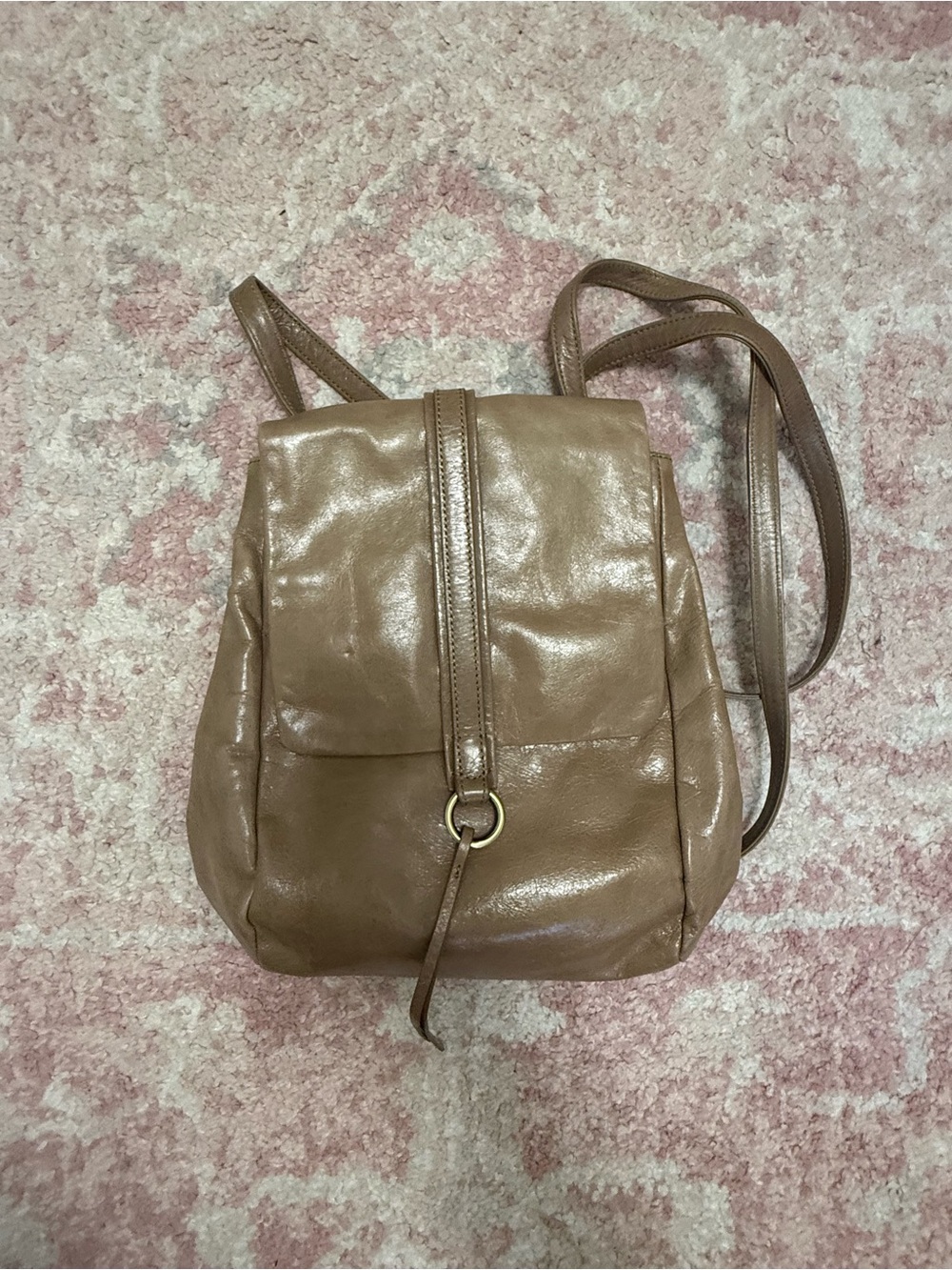 HOBO Leather Backpack in Taupe